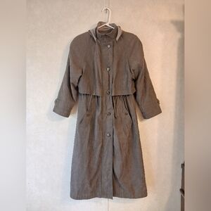 Brown Trench Coat Grunge Utility Jacket Streetwear Gorpcore Wool Coat Petite